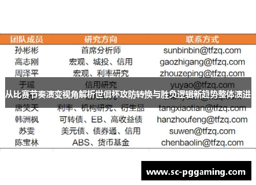 从比赛节奏演变视角解析世俱杯攻防转换与胜负逻辑新趋势整体演进